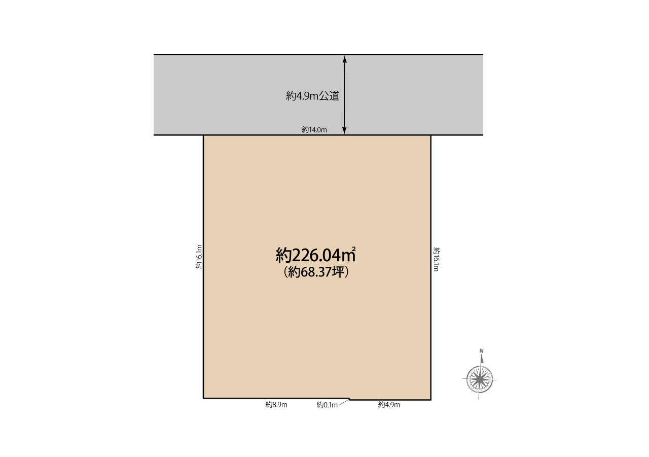 ラビングタウン山口1008 | 土地約68坪!! 接道間口14ｍのプランが入れやすい整形地。お好きなハウスメーカーで建築できます。